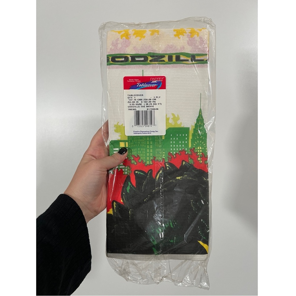 80s Godzilla Paper Tablecloth New in Packaging Godzilla the Movie